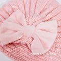 Winter Knitted Beanie with bowknot for baby